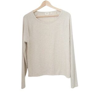 Aritzia Wilfred Free Oatmeal Long Sleeve Shirt Top Cream — Size S